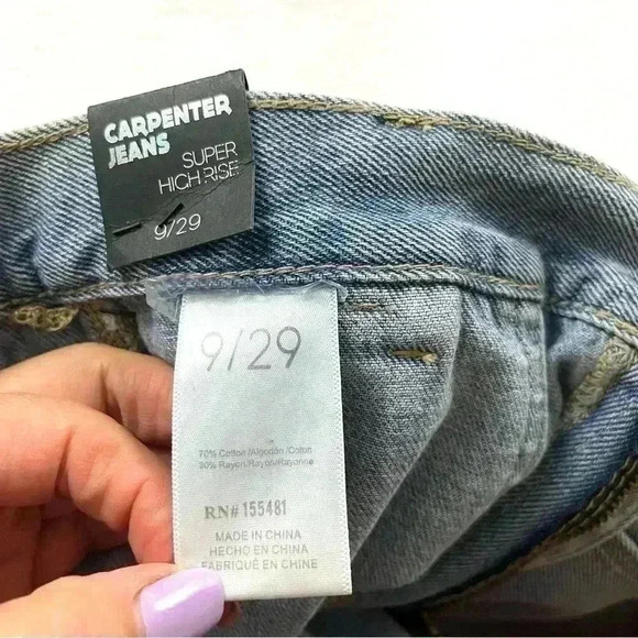 NWT Simple Society Highrise Light Wash Rayon Ankle Carpenter Jeans Size 9/29 - Picture 12 of 16